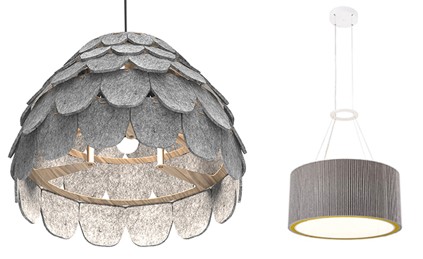 akustik keçe ledli tavan paneli baffle ışıklandırma